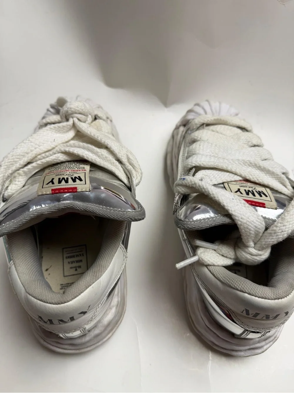 Miharayasuhiro White & Silver Platform Sneakers